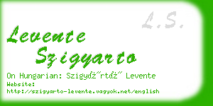 levente szigyarto business card